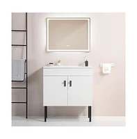 Streamdale Furniture Modern Bathroom Vanity with Ceramic Sink and Ample Storage