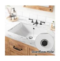 gaomon 20"x15" Rectangular White Ceramic Vessel Sink;Premium Quality Above Counter