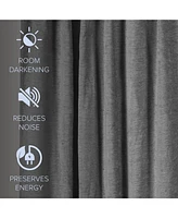 Chenille Solid Room Darkening Back Tab Curtain Panel