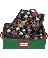 Florida Brands Under bed Christmas Ornament Storage Box with Dividers, 2 Individual Removable Trays Fits Up to 48-3”