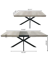 Streamdale Furniture Retro Rectangular Stretch Table Versatile Decor & Family Gatherings