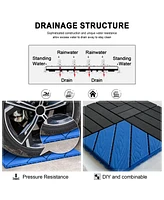 Plastic Interlocking Tiles, 44 Patio Tiles, 12" x 12" Wave Pattern Connected Waterproof Easy to Attach Outdoor All Weather Use, Suitable for