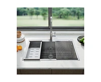 gaomon Kitchen Sink, Inch Brushed Nickel Topmount Kitchen Bar Sink, Stainless Steel 16 Guage Single Bowl Kitchen Sinks