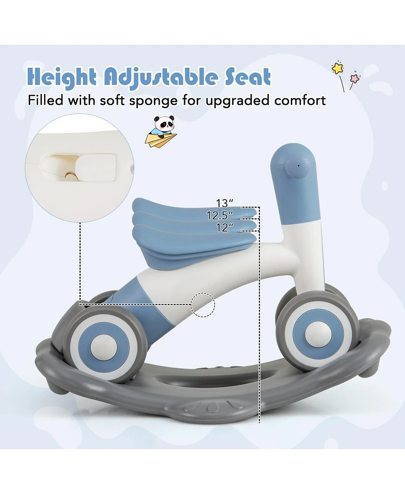 Hongge 3 in 1 Rocking Horse with Detachable Balance Board and Seat