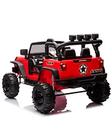 24V Kids Ride On 400W Electric toy car W/Parents Control, Four-wheel suspension, Front and rear Led searchlight, With Bluetooth, MP3,Usb, Music