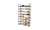 Slickblue Set of 2 Grey 4-Tier Shoe Rack Towers for Bedroom, Entryway, Hallway, and Closet Storage Organizer