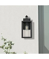 Flynama 1-Light Matte Black Sensing Outdoor Hardwired Wall Sconce with No Included