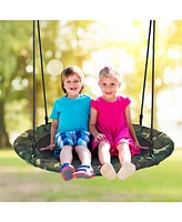 Hongge 40 Inch Flying Saucer Tree Swing Outdoor Play Set with Adjustable Ropes Gift for Kids