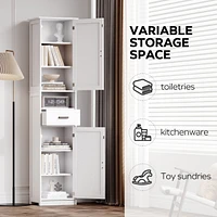 69" H Tall Bathroom Storage Cabinet with 2 Barn Doors and 1 Drawer, Narrow Storage Unit, Adjustable Shelves, Floor Cabinet for Bathroom, Living R