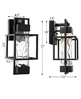 Flynama Dusk to Dawn Outdoor Hardwired Wall Lantern Sconce with No Bulbs Included