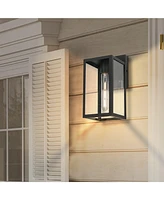 Flynama Black Not Motion Sensing Outdoor Hardwired Wall Lantern Sconce with No Bulbs Included