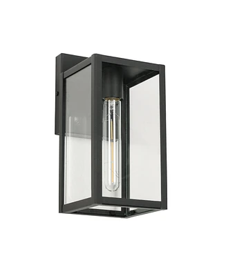 Flynama Black Not Motion Sensing Outdoor Hardwired Wall Lantern Sconce with No Bulbs Included