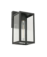 Flynama Black Not Motion Sensing Outdoor Hardwired Wall Lantern Sconce with No Bulbs Included