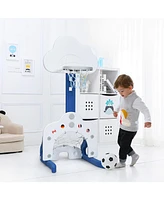 Hongge 3-in-1 Kids Adjustable Basketball Hoop Set with Balls