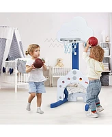 Hongge 3-in-1 Kids Adjustable Basketball Hoop Set with Balls