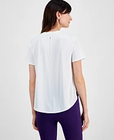 Id Ideology Women's Perforated-Side Short-Sleeve T-Shirt, Exclusively at Macy's