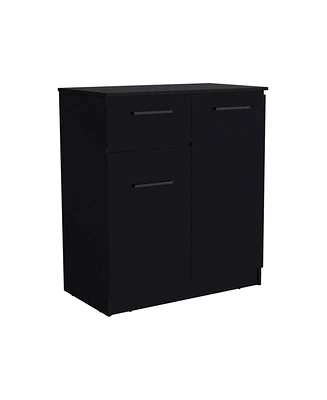 Depot E-Shop Orleans Dresser with 2-Door and Single Drawer, Black