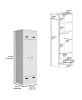 Depot E-Shop Tifton Armoire with Hinged Drawer, 2-Doors, and 1-Drawer, White