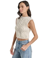 Dkny Jeans Women's Chunky Cable Crewneck Sweater Vest