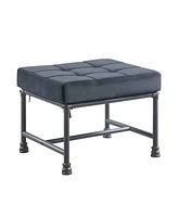 Streamdale Furniture Brantley Ottoman in Gray Velvet & Sandy Gray Finish