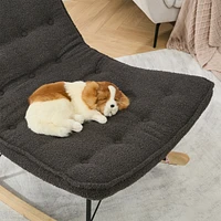 Streamdale Furniture Teddy Fleece Rocking Chair with Ergonomically Curved Backrest