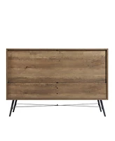 Slickblue 6-Drawer Chest, Rustic Walnut Dresser Tv Stand, Large Storage Tower for Bedroom, Closet & Hallway