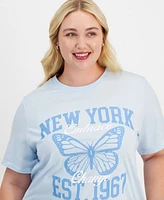 Grayson Threads, The Label Trendy Plus New York Butterfly T-Shirt