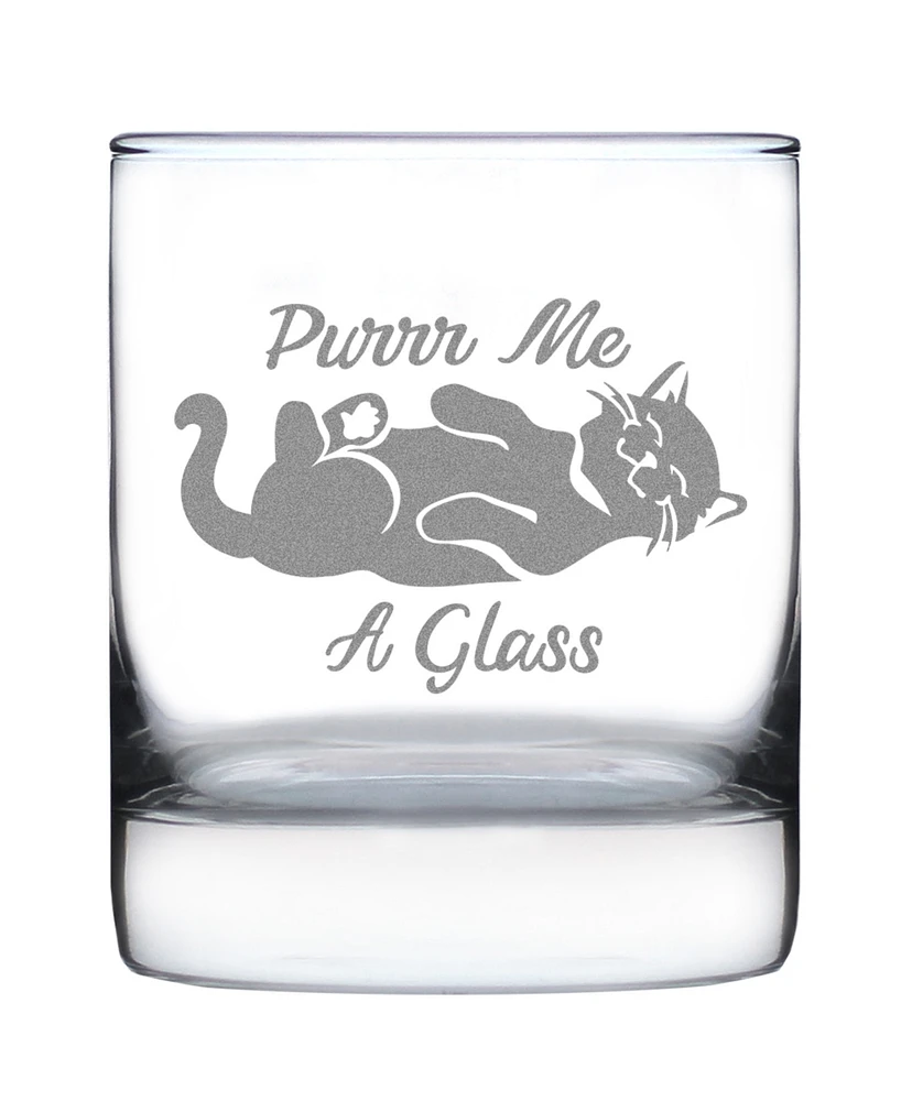 Bevvee Purr Me a Glass Whiskey Rocks Glass