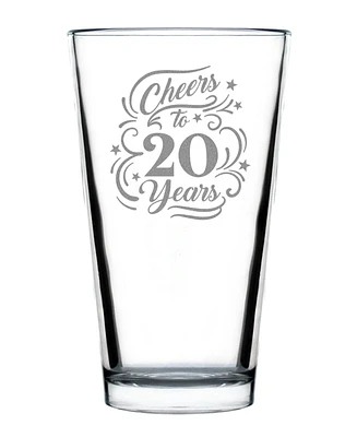 Bevvee Cheers to 20 Years Pint Glass