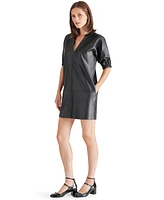 Steve Madden Women's Roxanne Faux Leather Shift Dress