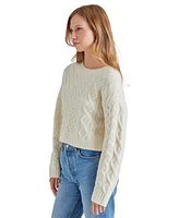 Steve Madden Women's Kessie Cable Knit Tie Back Sweater