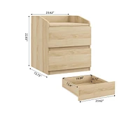 gaomon Nightstand with Drawers Bedside Table White End Table Modern Bed Side Table 2 Drawers Night Stand Drom Side Table Curved with Handle Free Desig