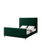 Inspired Home Stefania Velvet Platform Bed King Size