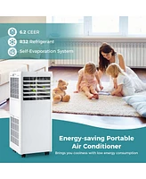 Costway 5000 Btu (8000 Btu Ashrae) Portable Air Conditioner with Dehumidifier & Fan Sleep Mode & 24H Timer