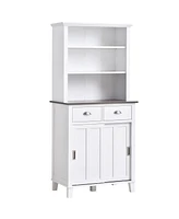 Homcom Kitchen Buffet and Hutch w/Three Open Shelf Space, Sideboards & Anti-Topple