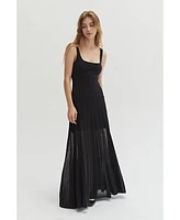 Crescent Women's Tessa Mix Media Maxi Knit Dress