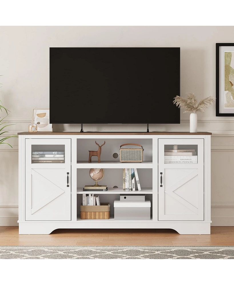 gaomon 58'' Farmhouse Tv Stand with Led Lights