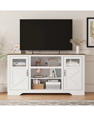 gaomon 58'' Farmhouse Tv Stand with Led Lights