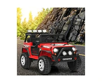 Hongge 12V Kids Electric Ride-On Truck with Remote Control, Lights, and Music