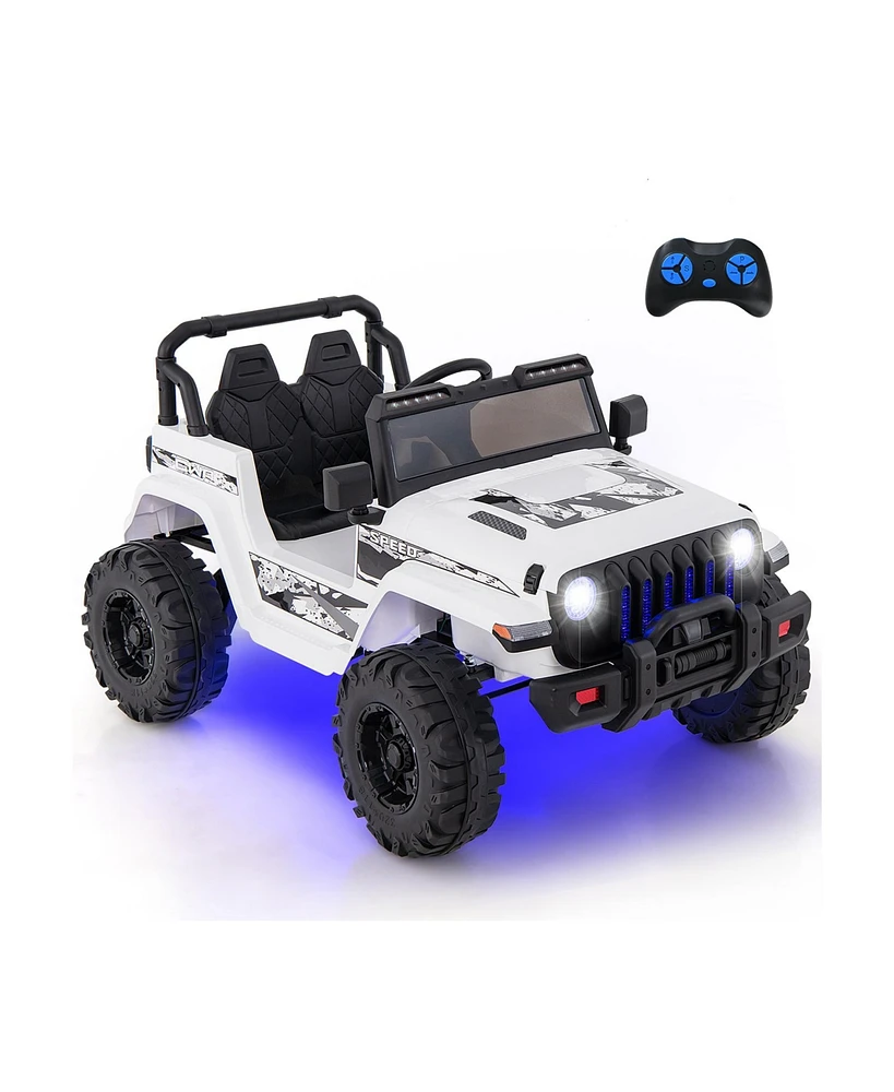 Hongge 12V Kids Ride-on Jeep Car with 2.4 G Remote Control-White