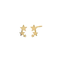 By Adina Eden Triple Star Curved Stud Earring 14K