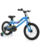 Hongge 16 Inch Kids Bike Led Lighted Adjustable with Training Wheels for 4-7 Years Old Kids-16 inches