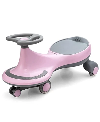 Hongge Wiggle Car Ride-on Toy with Flashing Wheels-Pink