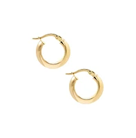 By Adina Eden Solid Rounded Hollow Hoop Earring 14K