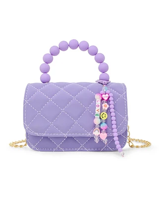 Tiny Treats + Zomi Gems Girls Pearl Handle Message Charm Handbag, Purple
