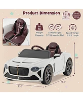 Hongge 12V Powered Car Kids Ride-on Racer Car Licensed Bentley Bacalar