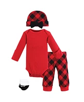 Hudson Baby Baby Girls Thermal Preemie Layette Set 4pc Long Sleeve Outfit Buffalo Plaid, Preemie