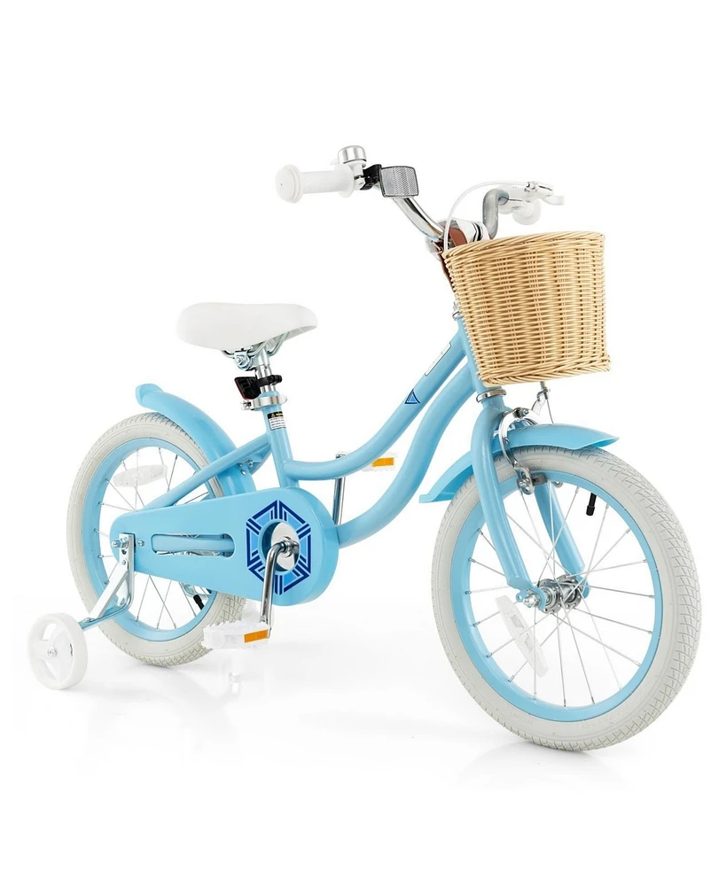 Hongge 16-Inch Kids Bike with Adjustable Handlebar for Girls Boys Ages 4-7