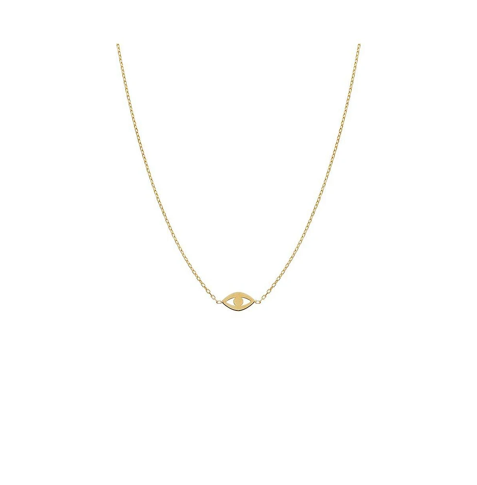 By Adina Eden Mini Solid Evil Eye Necklace 14K