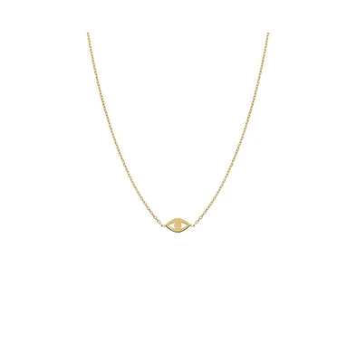 By Adina Eden Mini Solid Evil Eye Necklace 14K